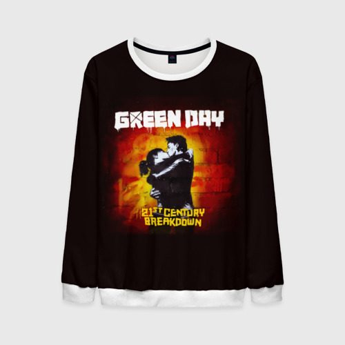 Мужской свитшот 3D Поцелуй Green Day, цвет белый