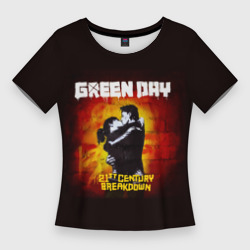 Женская футболка 3D Slim Поцелуй Green Day