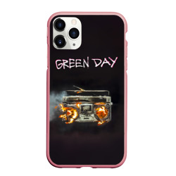 Чехол для iPhone 11 Pro Max матовый Green Day магнитофон в огне