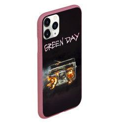 Чехол для iPhone 11 Pro матовый Green Day магнитофон в огне - фото 2