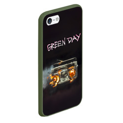 Чехол для iPhone 5/5S матовый Green Day магнитофон в огне - фото 2