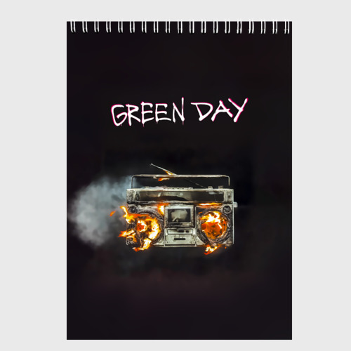 Скетчбук Green Day магнитофон в огне, цвет белый