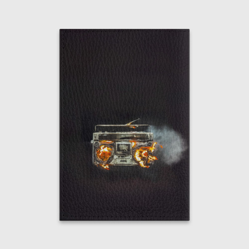 Обложка для паспорта матовая кожа Green Day магнитофон в огне - фото 2