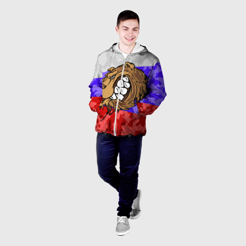 Мужская куртка 3D Русский Медведь, цвет 3D печать - фото 3