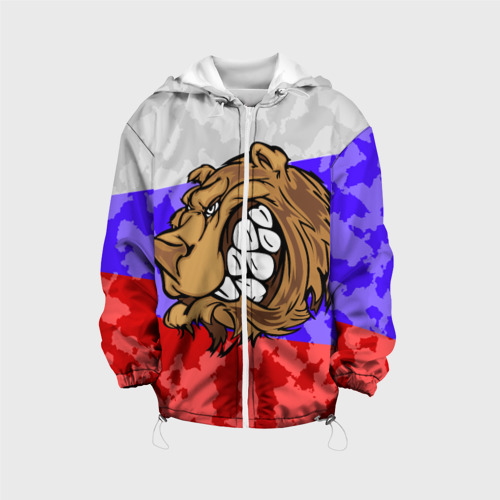 Детская куртка 3D Русский Медведь, цвет белый