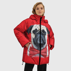 Женская зимняя куртка Oversize Довольный мопс - фото 2