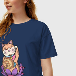 Женская футболка хлопок Oversize Bitcoin - Биткоин - Stay Lucky - фото 2