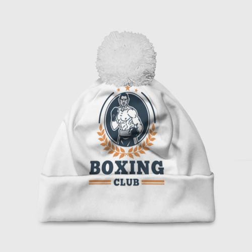 Шапка 3D c помпоном Boxing club, цвет 3D печать