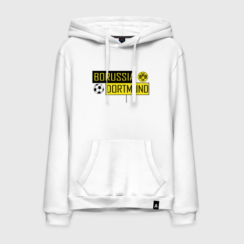 Мужская толстовка хлопок Borussia Dortmund - New Design 2018, цвет белый