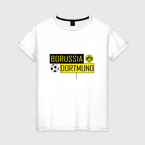 Женская футболка хлопок Borussia Dortmund - New Design 2018, цвет белый