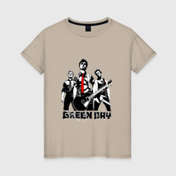 Женская футболка хлопок Группа Green Day