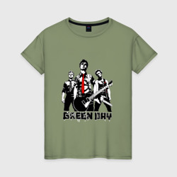 Женская футболка хлопок Группа Green Day