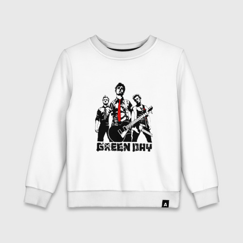 Детский свитшот хлопок Группа Green Day, цвет белый