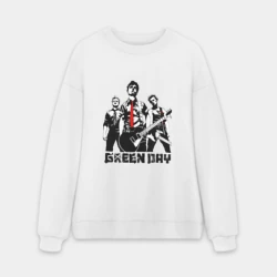 Мужской свитшот oversize без начеса хлопок Группа Green Day