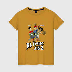 Женская футболка хлопок Состав группы Blink-182