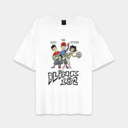 Женская футболка Oversize хлопок premium Состав группы Blink-182