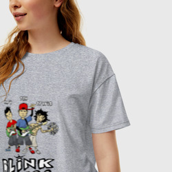 Женская футболка хлопок Oversize Состав группы Blink-182 - фото 2
