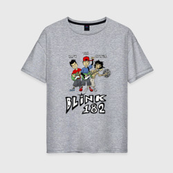 Женская футболка хлопок Oversize Состав группы Blink-182