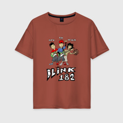 Женская футболка хлопок Oversize Состав группы Blink-182