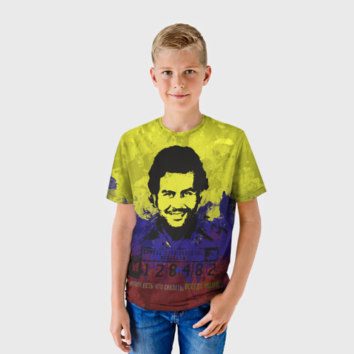 Детская футболка 3D Пабло Эскобар, цвет 3D печать - фото 3