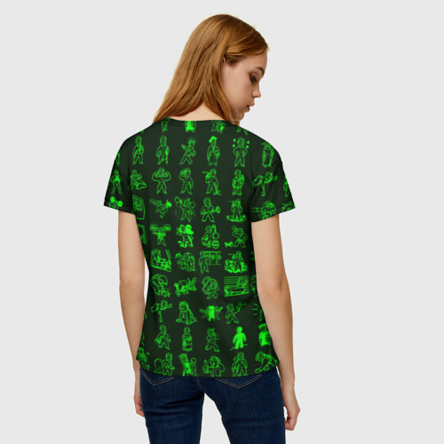 Женская футболка 3D с принтом Персонажи Fallout, вид сзади #2