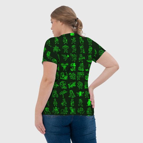 Женская футболка 3D с принтом Персонажи Fallout, вид сзади #2