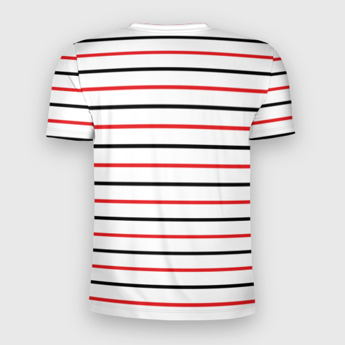 Мужская футболка 3D Slim AC Milan - Stripe white, цвет 3D печать - фото 2