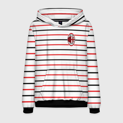 Мужская толстовка 3D AC Milan - Stripe white, цвет черный