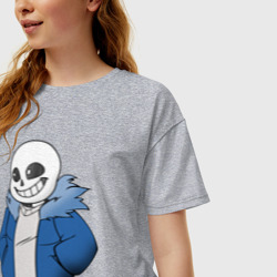 Женская футболка хлопок Oversize Sans - фото 2