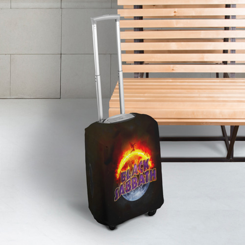 Чехол для чемодана 3D Black Sabbath земля в огне, цвет 3D печать - фото 3