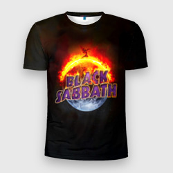 Мужская футболка 3D Slim Black Sabbath земля в огне