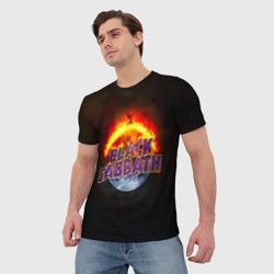 Мужская футболка 3D Black Sabbath земля в огне - фото 2