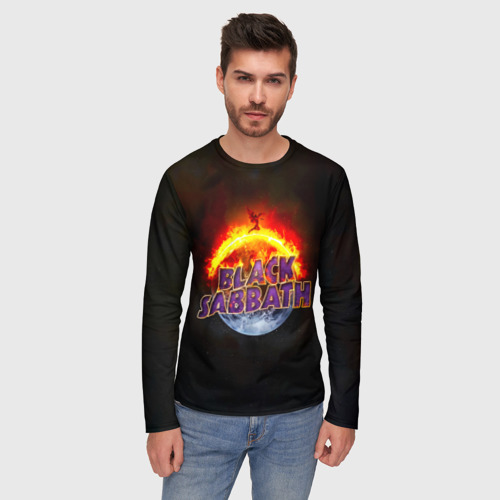 Мужской лонгслив 3D Black Sabbath земля в огне, цвет 3D печать - фото 3