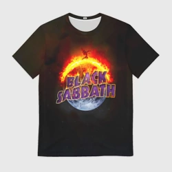 Мужская футболка 3D Black Sabbath земля в огне