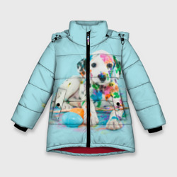 Зимняя куртка для девочек 3D Юный художник