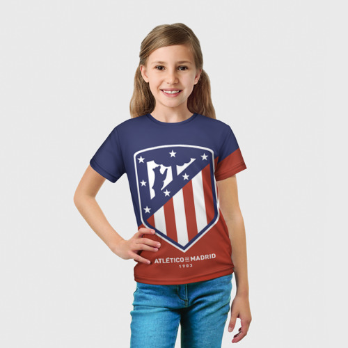 Детская футболка 3D с принтом Атлетико Мадрид, вид сбоку #3