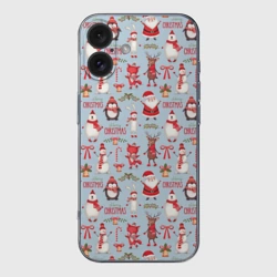 Чехол для iPhone 16 силиконовый с защитой камеры Рождественская Милота