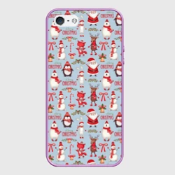 Чехол для iPhone 5/5S матовый Рождественская Милота