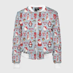 Женский бомбер 3D Рождественская Милота