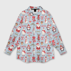 Мужская рубашка oversize 3D Рождественская Милота