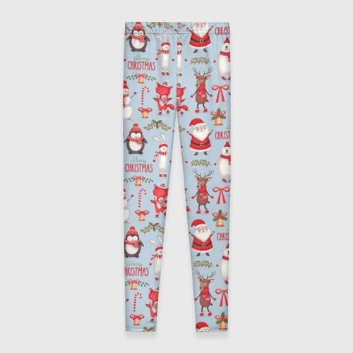 Леггинсы 3D с принтом Рождественская Милота - картинка 2 Леггинсы 3D Рождественская Милота - фото 2