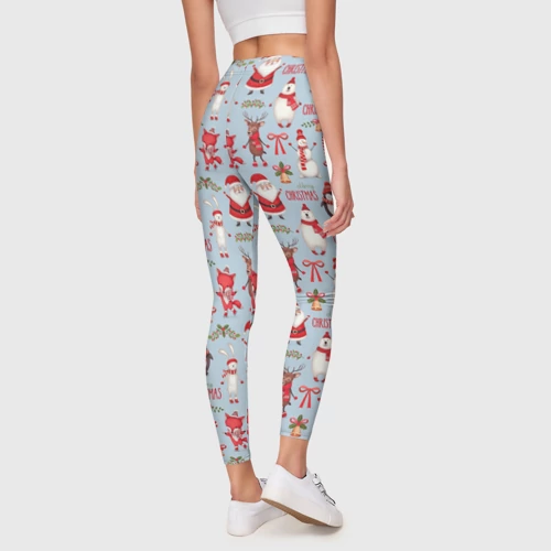 Леггинсы 3D с принтом Рождественская Милота - картинка 4 Леггинсы 3D Рождественская Милота - фото 4