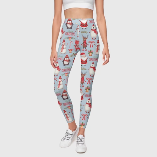 Леггинсы 3D с принтом Рождественская Милота - картинка 3 Леггинсы 3D Рождественская Милота - фото 3