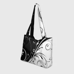 Пляжная сумка 3D Цветочный узор Black & White - фото 2