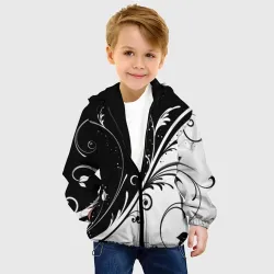 Детская куртка 3D Цветочный узор Black & White - фото 2