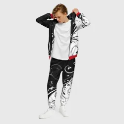 Мужской костюм 3D Цветочный узор Black & White - фото 2