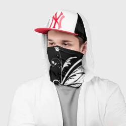 Бандана-труба 3D Цветочный узор Black & White - фото 2