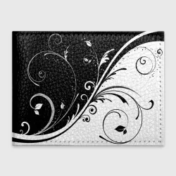 Обложка для студенческого билета Цветочный узор Black & White