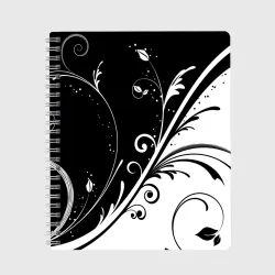 Тетрадь Цветочный узор Black & White