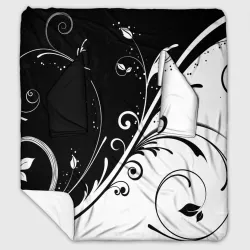 Плед с рукавами Цветочный узор Black & White